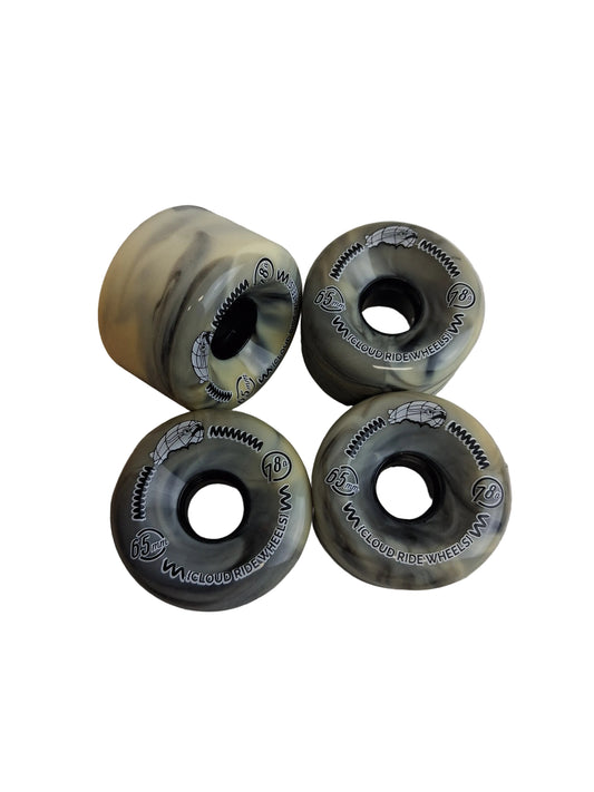 Cloud Ride Wheels Zeppelin Grey Black Marbled Cored Size 65MM 78A Duro Vintage NOS Cruiser Wheels