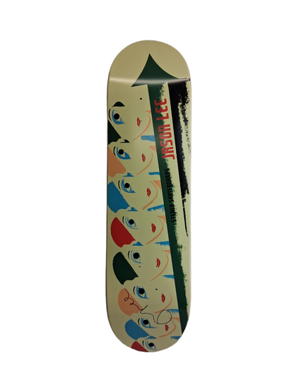 Stereo Jason Lee Autographed Faces Off White Green Multi Size 8.25" Vintage NOS Autographed Deck