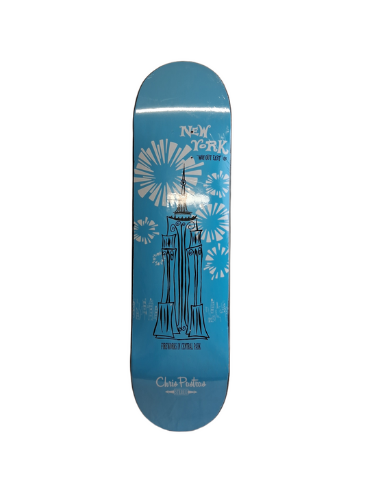 Stereo Chris Pastras Way Out East Fireworks In Central Park Blue Black White Size 8.375" Vintage NOS Deck