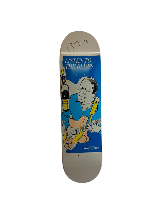 Stereo Jason Lee Autographed Listen To The Blues B B King Natural Woodgrain Multi Size 8.375" Vintage NOS Autographed Deck