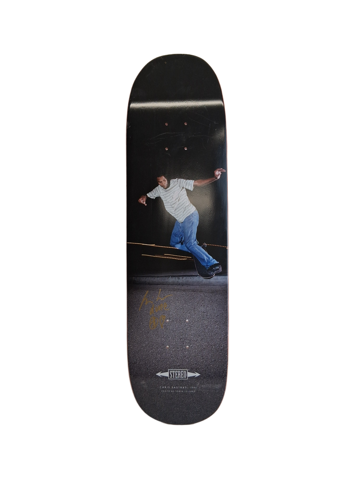 Stereo Chris Dune Pastras & Jason Lee Autographed Backside Noseblunt Photo By Tobin Yelland Black White Multi Size 8.5" Vintage NOS Autographed Deck