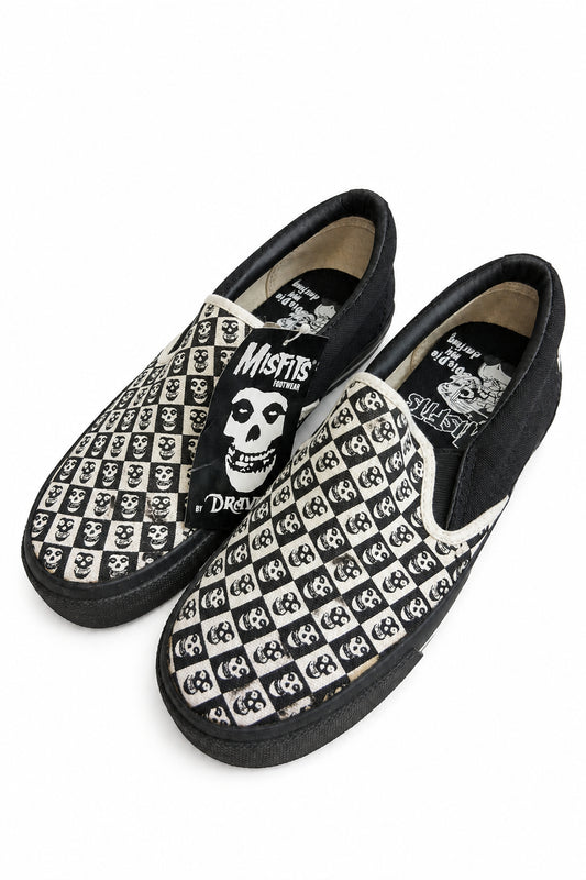 Draven X Misfits Die Die My Darling Fiend Half Checker White Size 4.5 Vintage Shoes