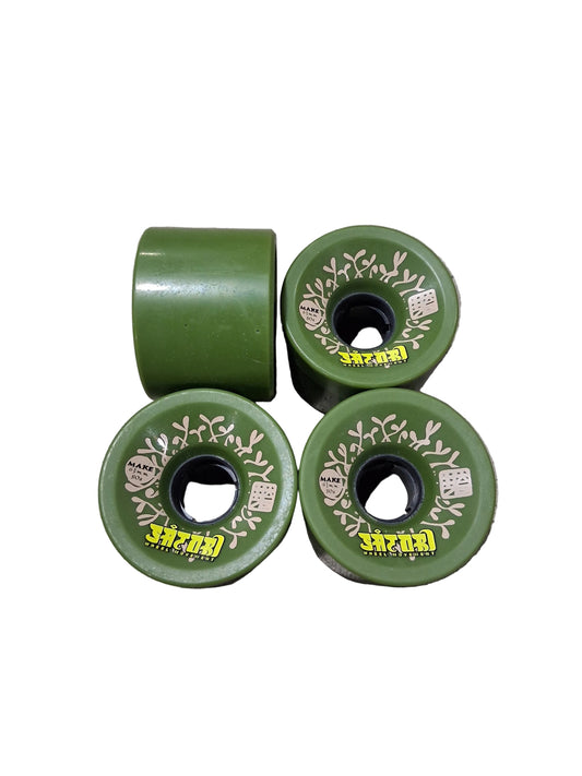Satori Movement Roots Tan Green Size 63MM 80A Duro Vintage NOS Wide Cruiser Wheels