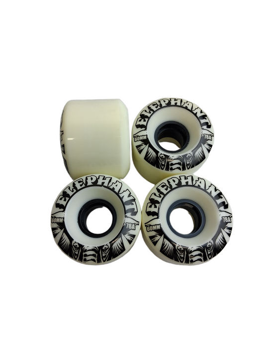 Elephant Mike Vallely White Black Cored Size 60MM 78A Duro Vintage NOS Cruiser Wheels