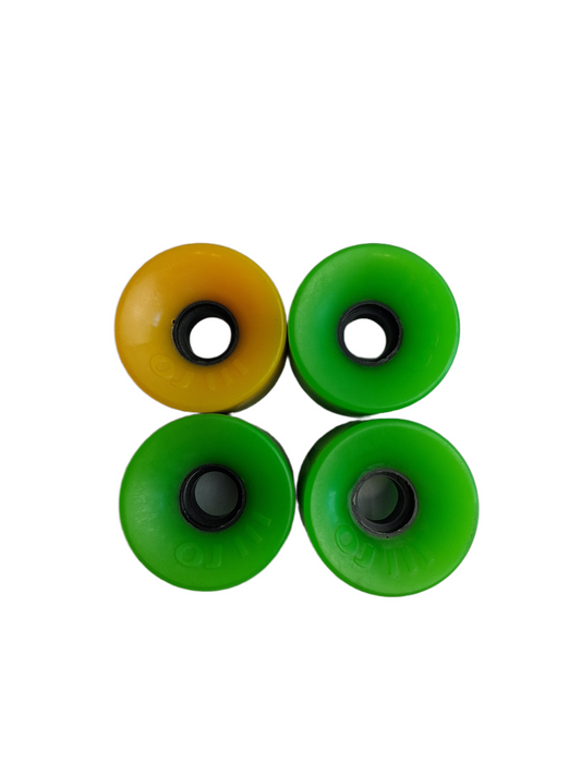 OJ Wheels Original OJ III Hot Juice Green Yellow Black Cored Size 60MM 78A Duro Vintage NOS Cruiser Wheels