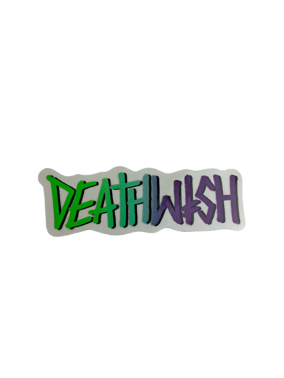 Deathwish Deathwish Spray Clear Split Fade Purple Green 6.4" X 2" Vintage NOS Sticker