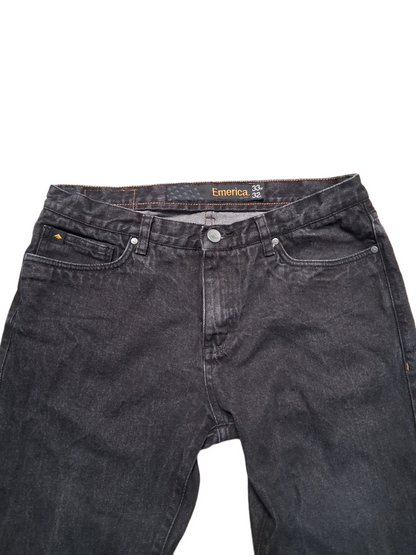 Emerica Emerica Gear Dagger Slim Fit Black Size 33 W 33 L Vintage Denim Jeans