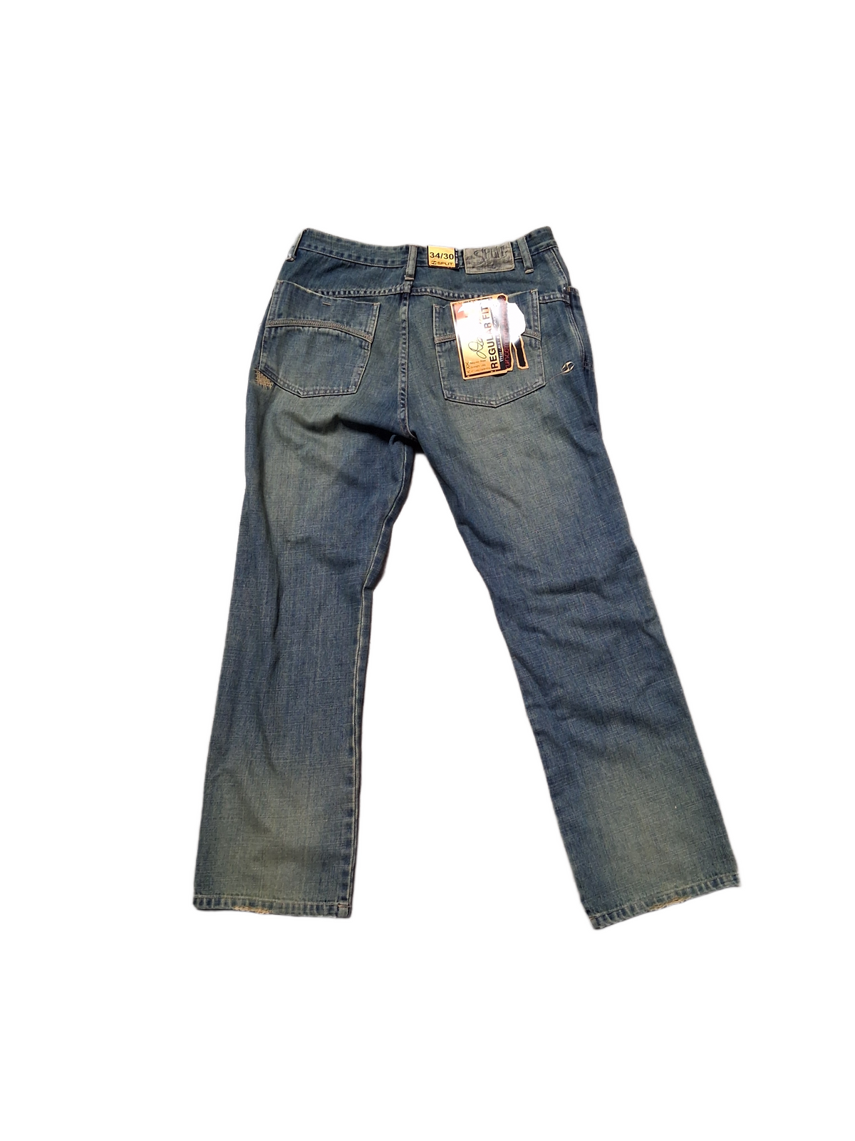 Split Split USA Splicer KHK Size 34 W 30 L Vintage Regular Fit Straight Leg Vintage Denim Blue Jeans