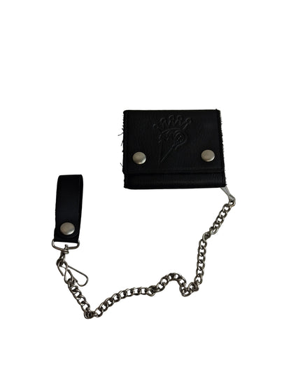 Grind King Original Grind King Wood Pecker Logo Black Leather Vintage Chain Wallet