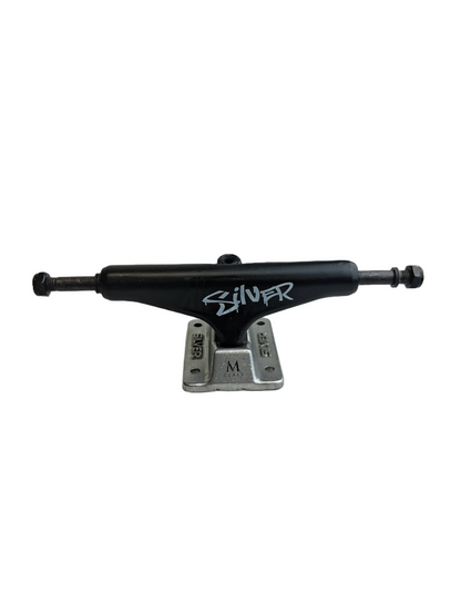 Silver M Class Team Blackout Graffiti Handstyle Hollow Kingpin Black White Silver Size 8.0" Vintage NOS Trucks