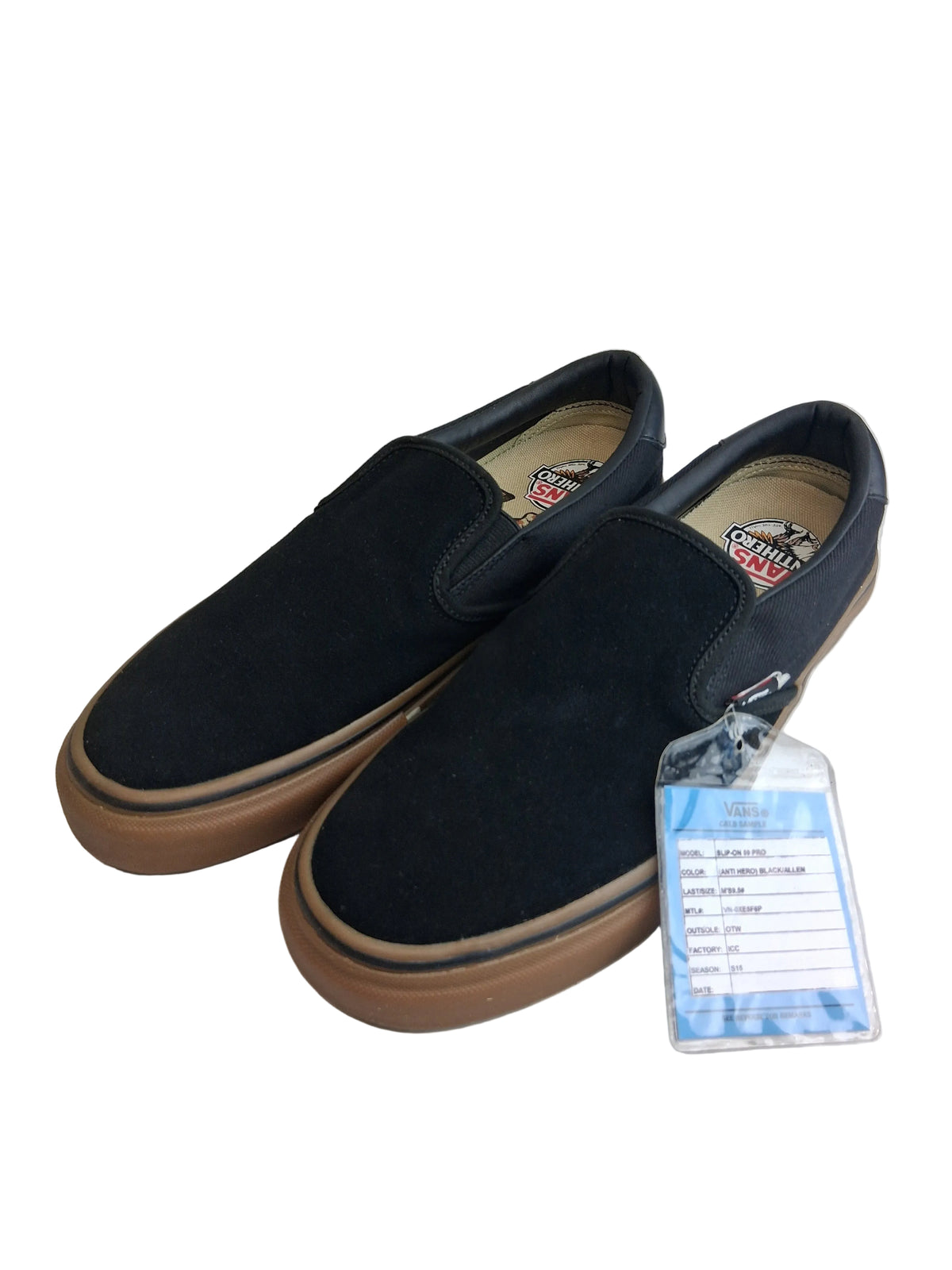 Vans X Antihero Andrew Allen Slip-On 59 Pro Black Gum US Mens Size 9.5 Vintage Sample Shoes