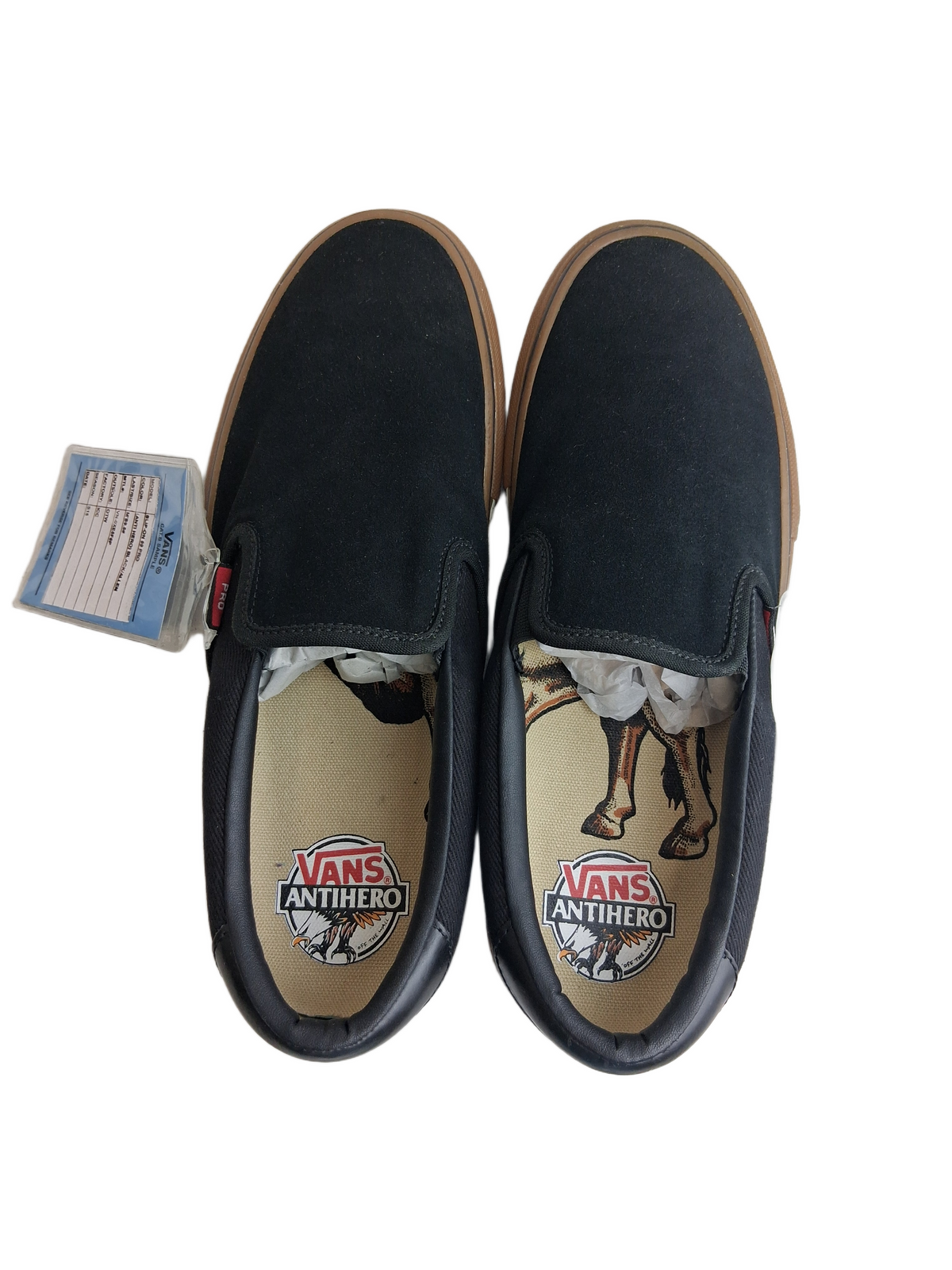 Vans X Antihero Andrew Allen Slip-On 59 Pro Black Gum US Mens Size 9.5 Vintage Sample Shoes