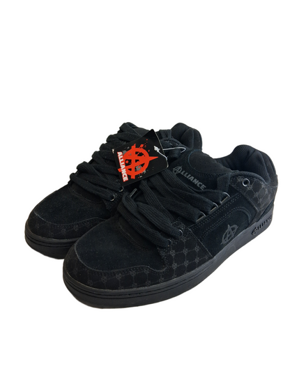 Alliance Skateboarding Footwear LV Louis Vuitton Print Black Black US Mens Size 10.5 Vintage Shoes