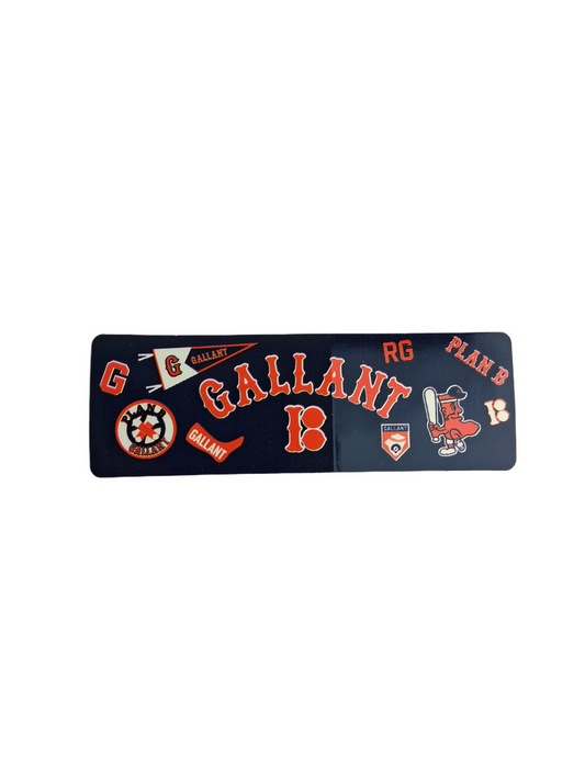 Plan B Ryan Gallant Boston Red Sox Red White Blue Size 4.5" X 1.5" Vintage NOS Sticker