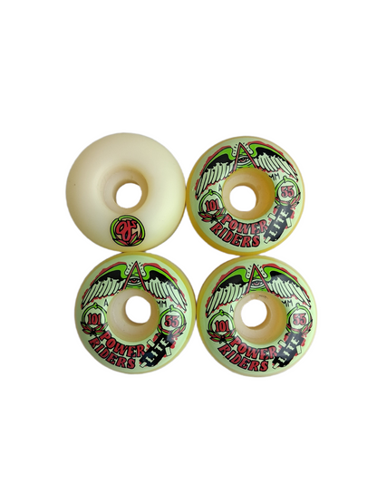 OJ Wheels OJ Power Riders LITE All Seeing Eye Triangle W Wings Green Multi Size 55MM 101A Duro Vintage NOS Wheels