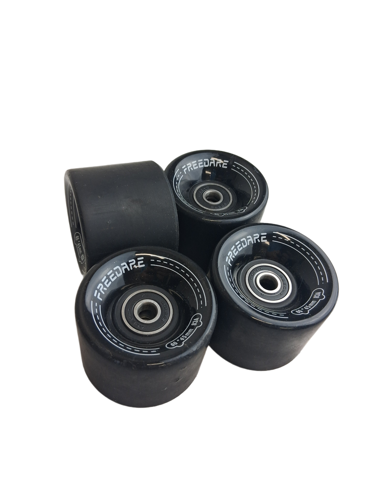 FREEDARE Black White Size 60MM 45MM Width 83A Duro Vintage NOS Cruiser Wheels With Abec 7 Bearings Included