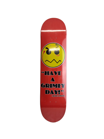 Grime Official "Have A Grimey Day" Black Red Yellow Size 7.6" Vintage NOS Deck