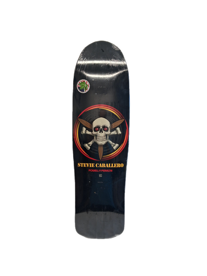 Powell Peralta Steve Caballero Propeller Skull Black White Brown Size 9.75" Vintage NOS Shaped Deck