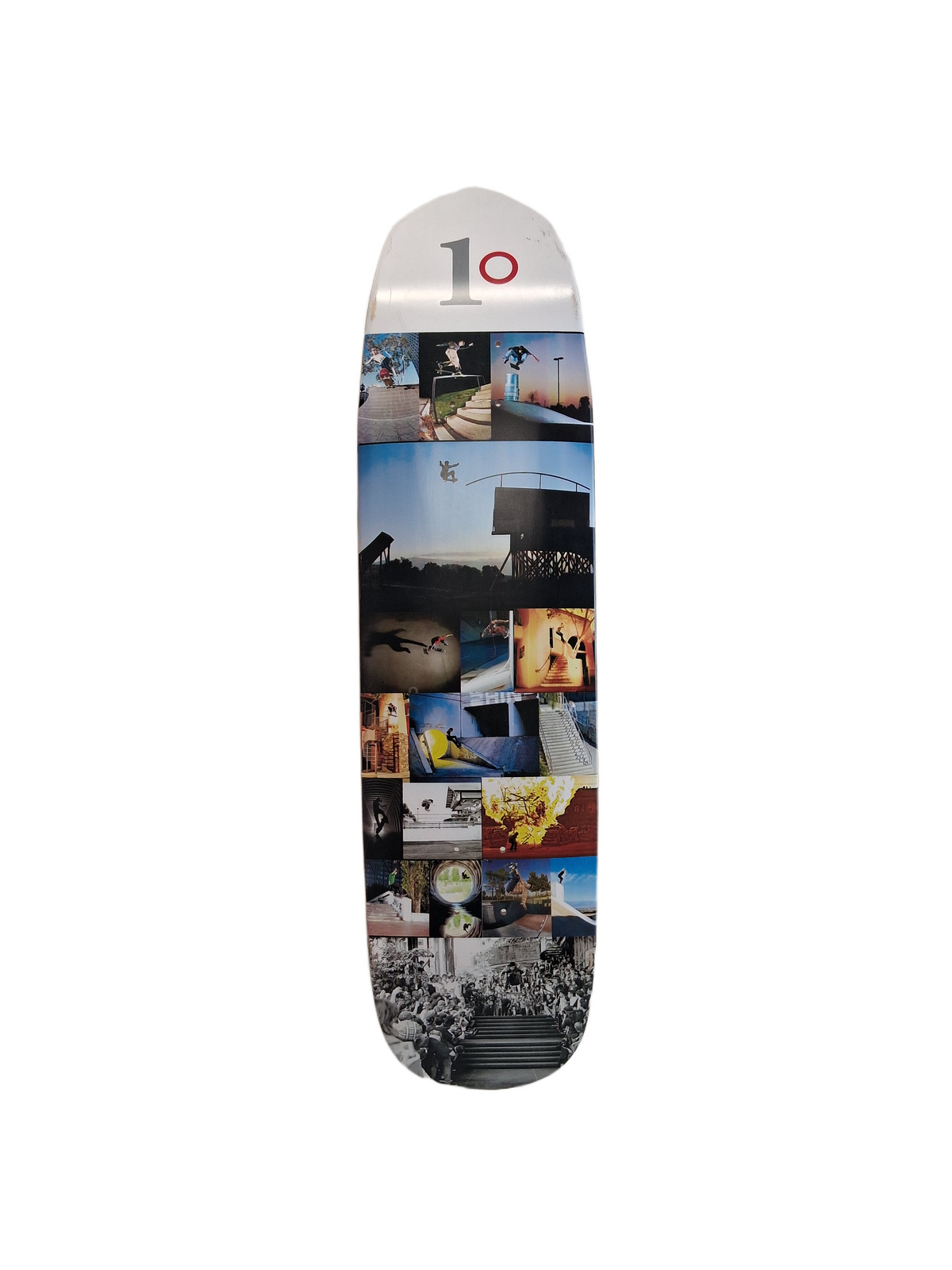 The Skateboard Mag Photo Collage #1 White Multie Size 8.5" Vintage NOS Shaped Deck