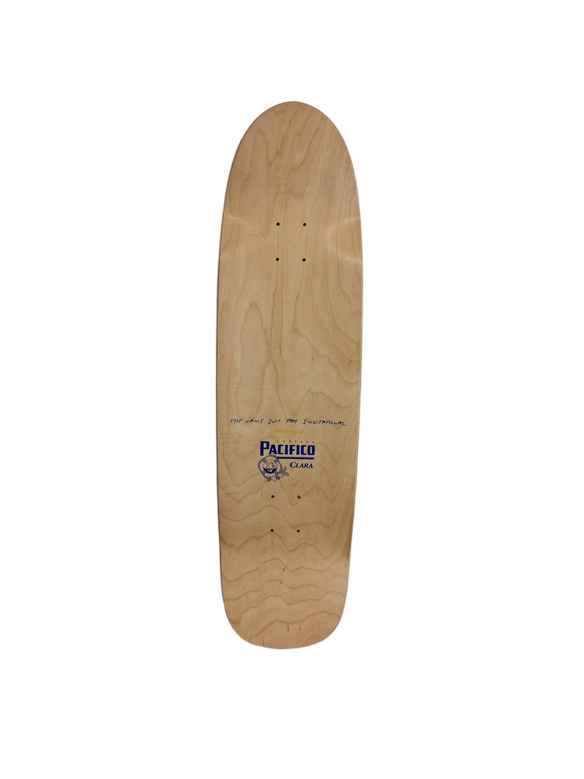 Vans X Pacifico Clara Duct Tape Invitational Natural Woodgrain Blue Yellow Size 8.75" Vintage NOS Shaped Deck