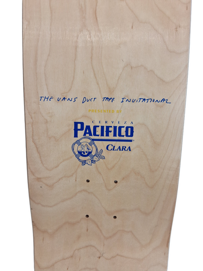 Vans X Pacifico Clara Duct Tape Invitational Natural Woodgrain Blue Yellow Size 8.75" Vintage NOS Shaped Deck