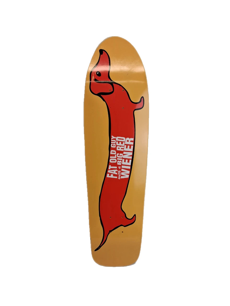 Foundation Whalecock Fat Old Guy Big Red Yellow Red Size 8.25" X 31.375" Vintage NOS Shaped Deck