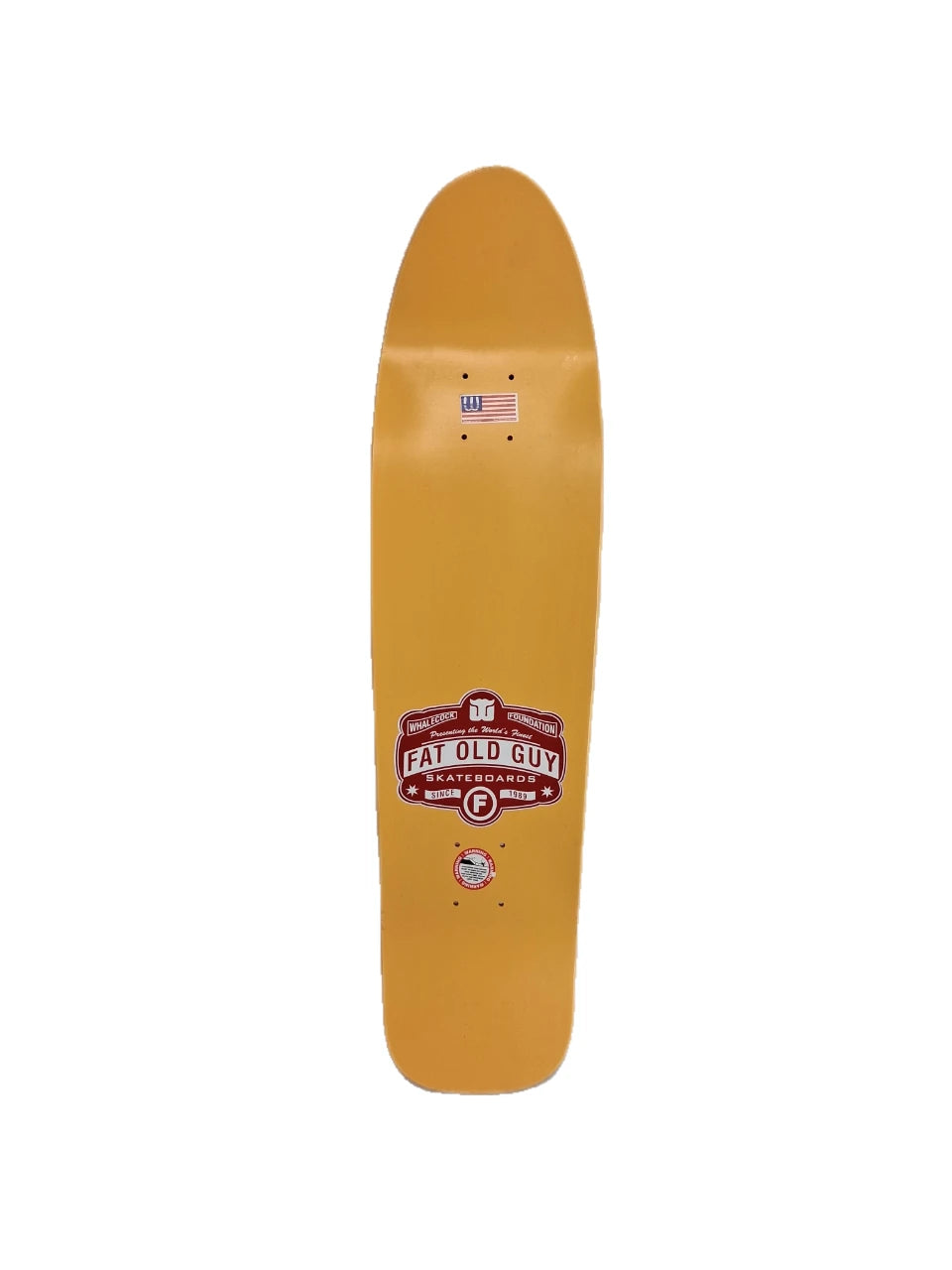 Foundation Whalecock Fat Old Guy Big Red Yellow Red Size 8.25" X 31.375" Vintage NOS Shaped Deck