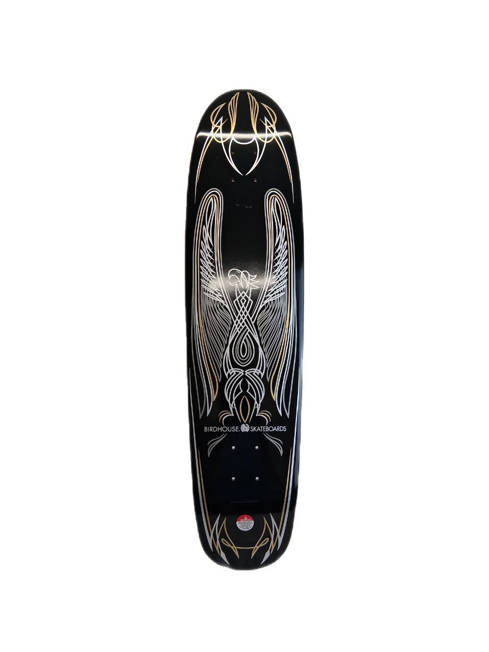 Birdhouse Series 3 Pinstripe Bird Black Gold Silver Size 8.375" X 35" Vintage NOS Shaped Deck