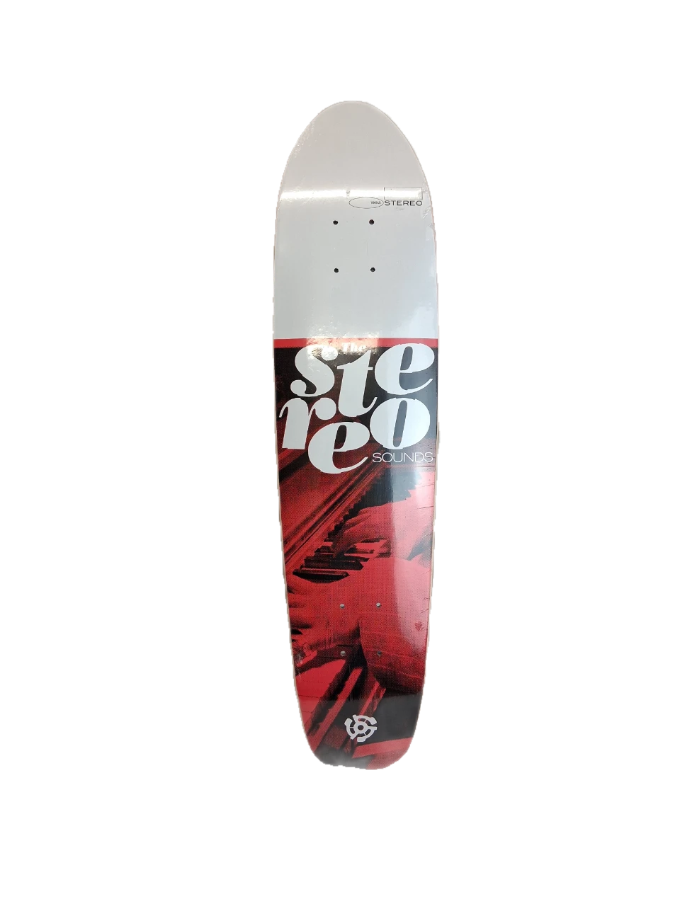 Stereo The Stereo Sounds Red Black White Size 7.75" X 31.125" Vintage NOS Shaped Cruiser Deck