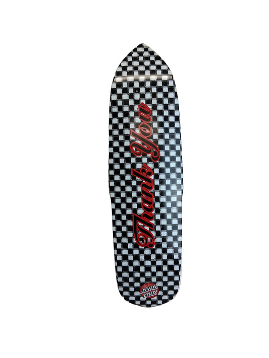 Santa Cruz Steve Olson Thank You Checks Black White Size 9.25" X 33" Vintage NOS Deck