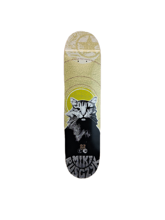 Foundation Mike Rusczyk Cat Lore Black White Yellow Multi Size 7.5" Vintage NOS Deck 2000