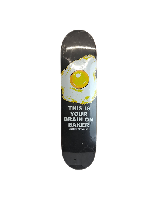 Baker Andrew Reynolds This Is Your Brain On Baker Silver Foil White Yellow Size 8.0" Vintage NOS Deck