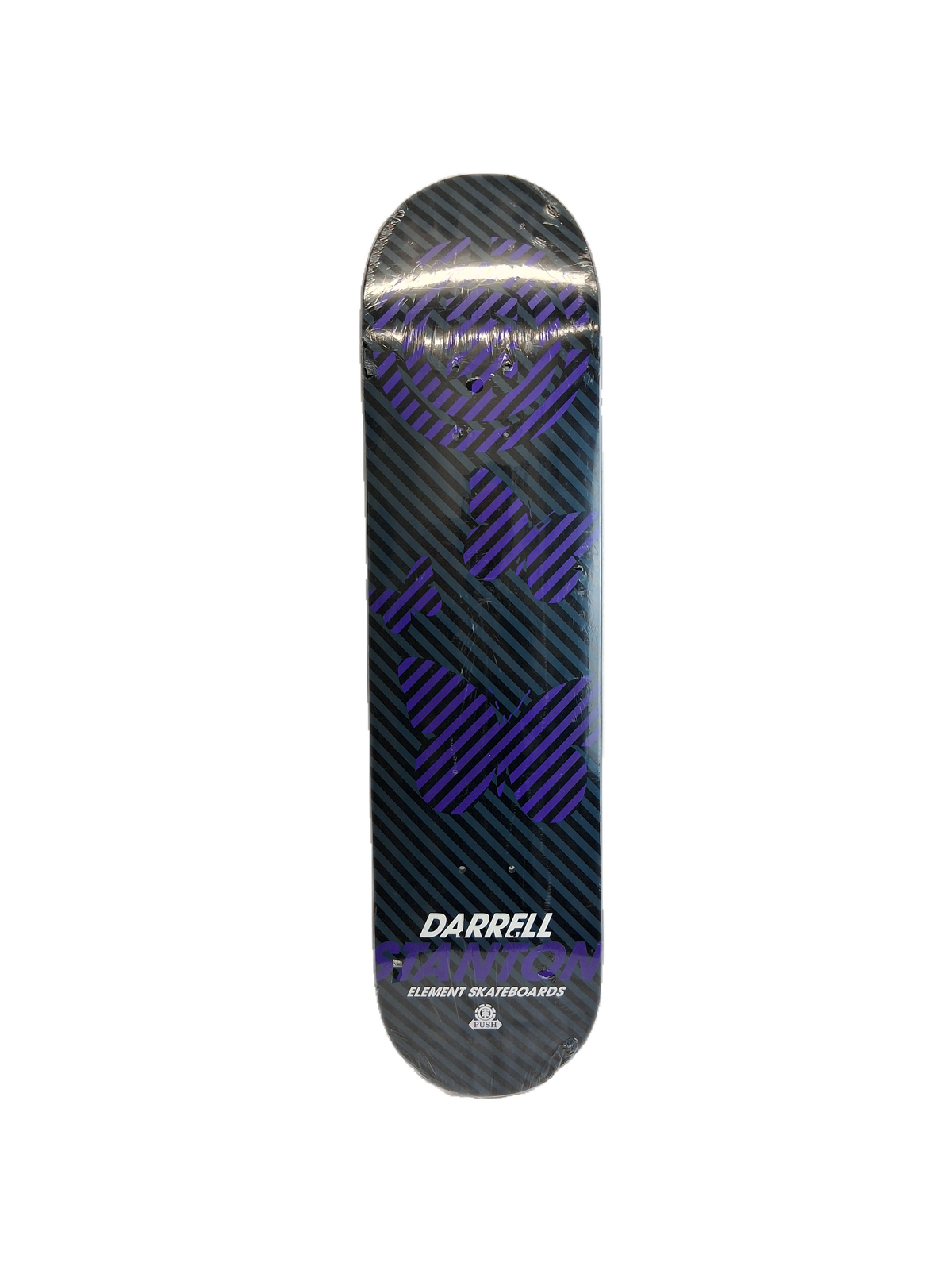Element Push Darrell Stanton Butterflys Purple Black Grey Size 7.75" Vintage NOS Deck 2008