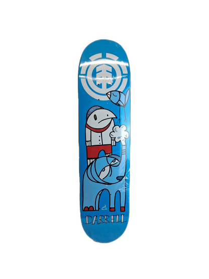 Element Darrell Stanton Helium Elephant Bird Blue White Red Size 7.625" Vintage NOS Deck