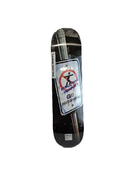 High School Drop Out Go Skateboarding White Black Multi Size 8.0" Vintage NOS Deck