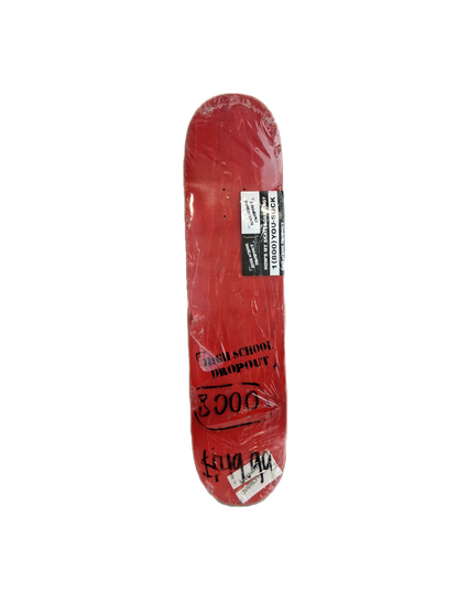High School Drop Out Go Skateboarding White Black Multi Size 8.0" Vintage NOS Deck