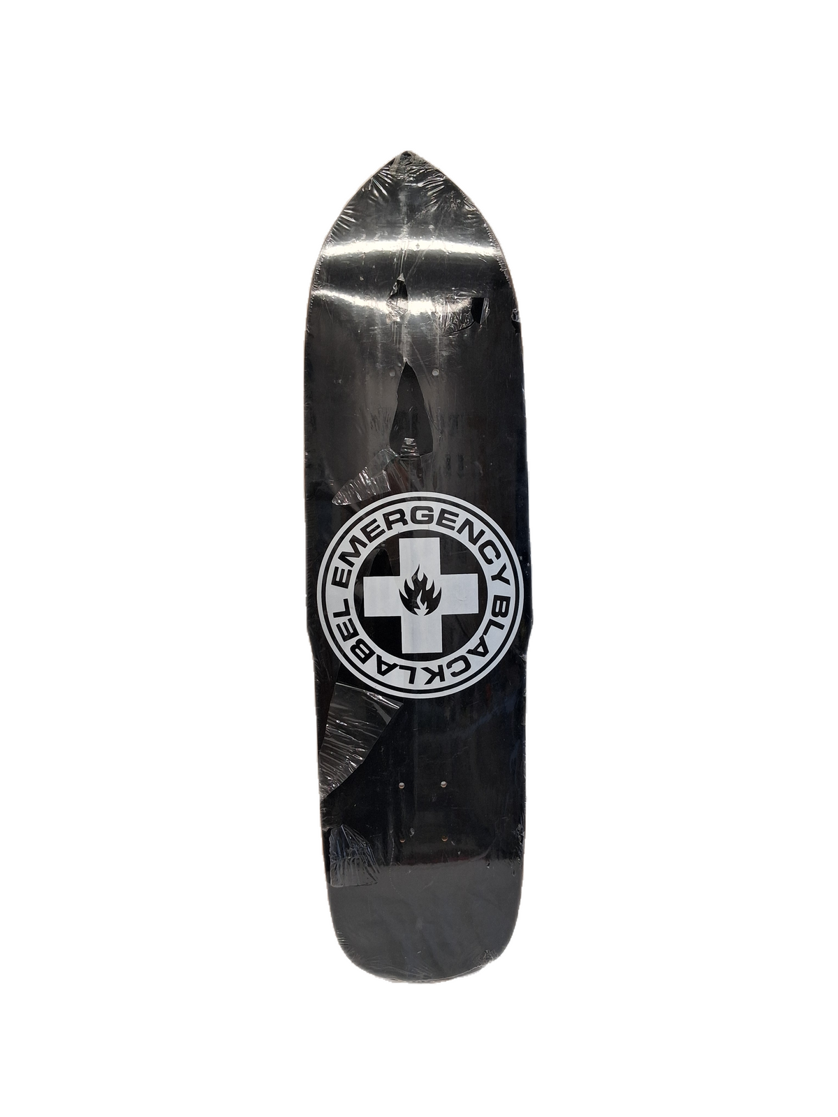 Black Label Emergency Cross White Black Size 8.8" Vintage NOS Shaped Punk Point Deck