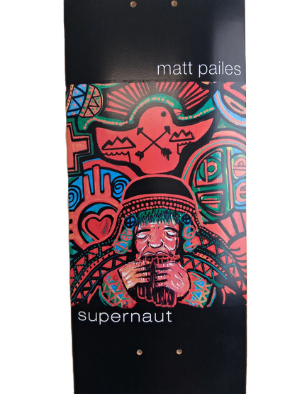 Supernaut Matt Pailes Mayan Black Multi Size 7.5" Vintage NOS Deck 1997