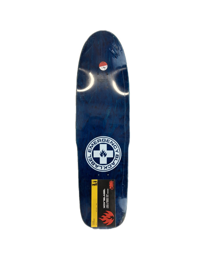 Black Label Emergency Steve Olson Pinstriped Checks Grey Black White Blue Size 9.375" Vintage NOS Shaped Deck