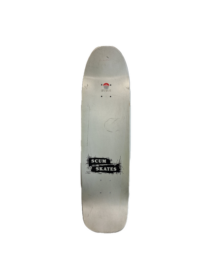 Scum Skates Allen Losi Pools Silver Metallic Blue Black Size 8.8" Vintage NOS Shaped Deck