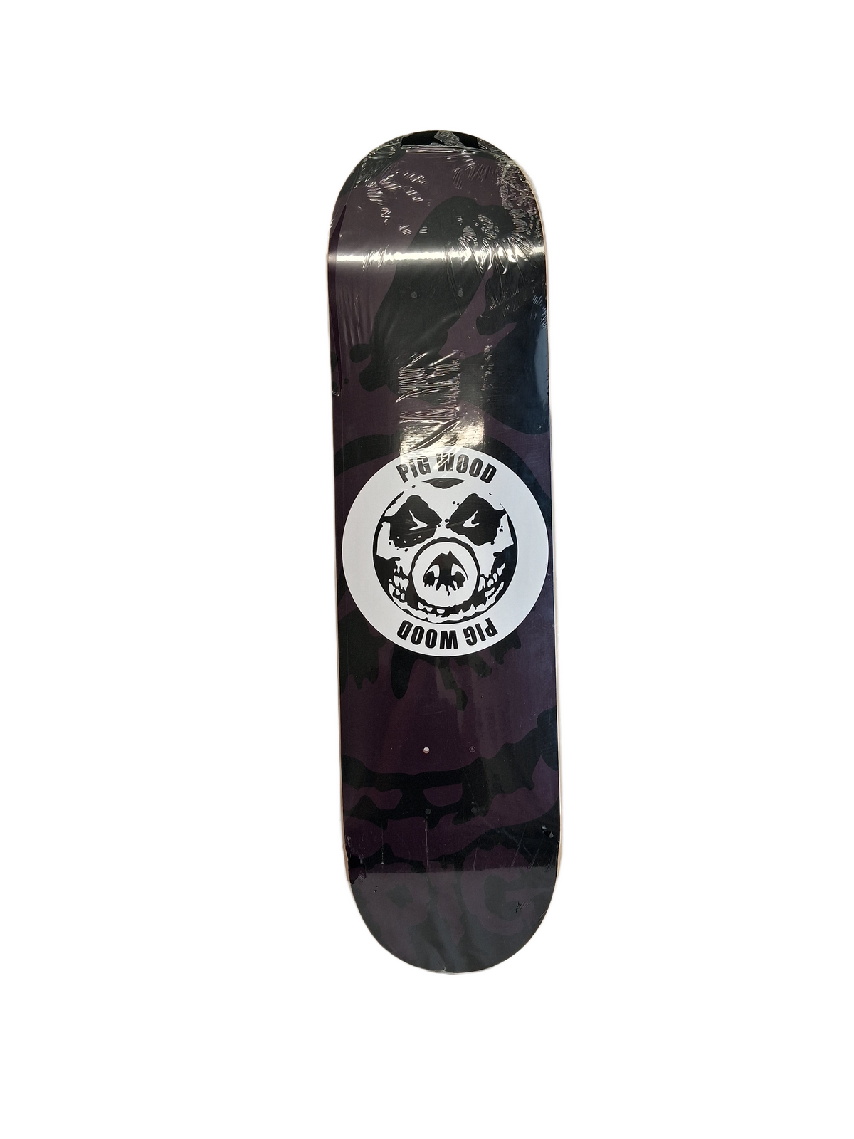 Pig Pig Wood Skull Purple Black White Size 8.0" Vintage NOS Deck