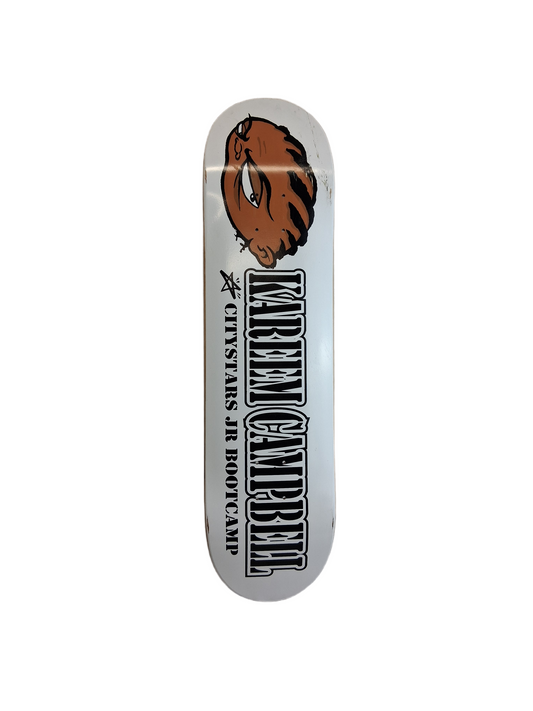City Stars Kareem Campbell JR Bootcamp Black White Brown Size 8.0" Vintage NOS Deck