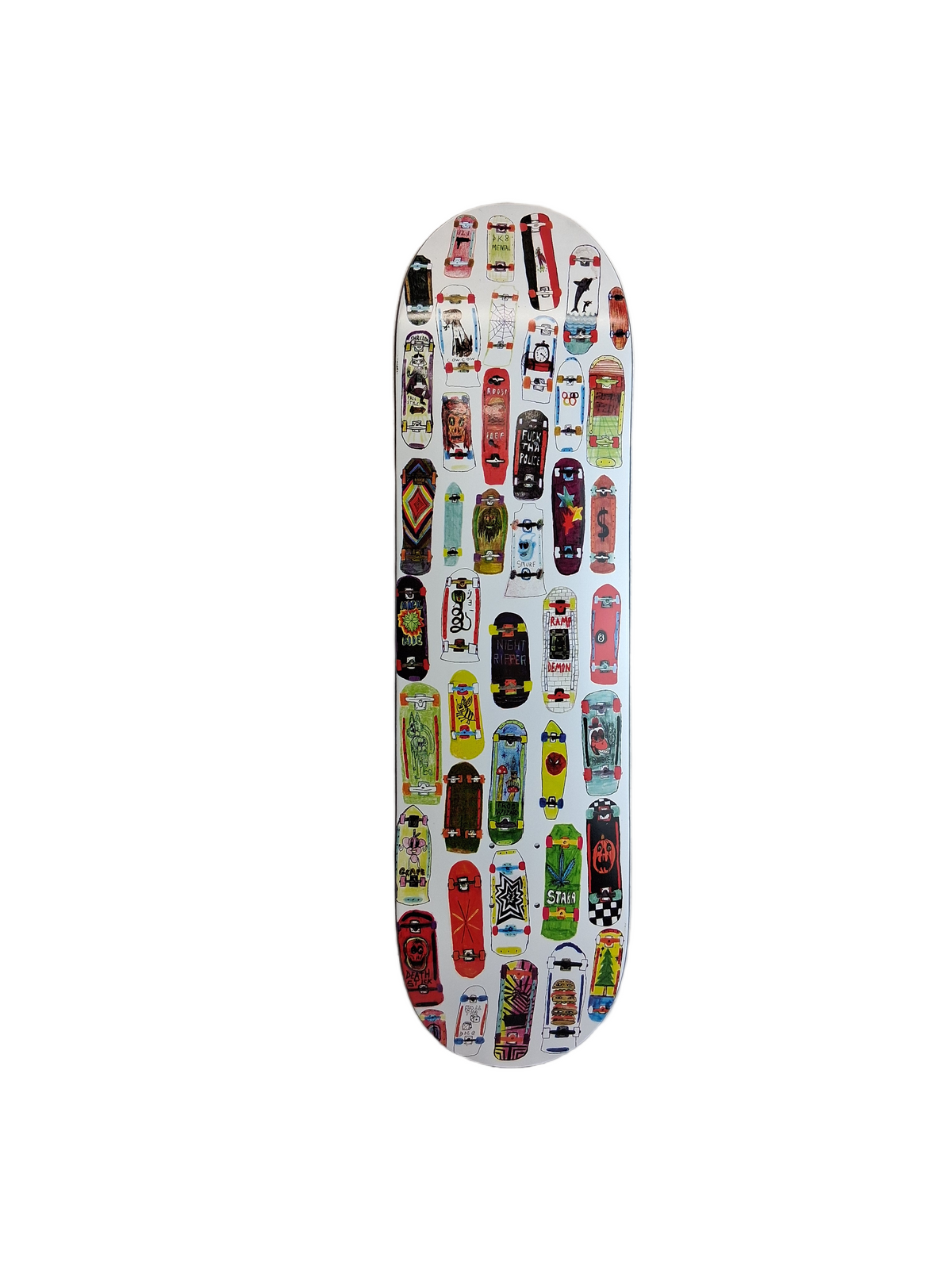 Skate Mental Brad Staba Graphic Display Case White Multi Size 8.5" Vintage NOS Deck