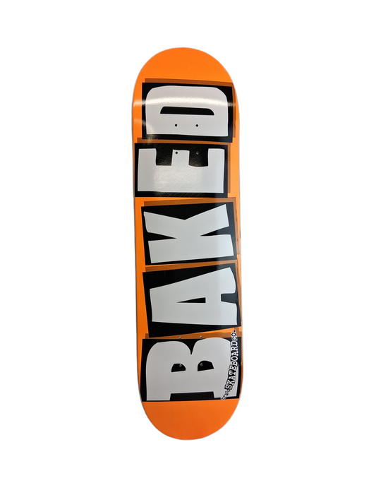 Baker Baked Orange White Black Size 8.4" Vintage NOS Deck