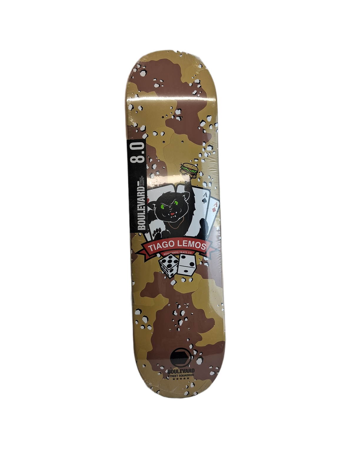 Boulevard Street Squadron Tiago Lemos Black Cat Aces Size 8.0" Vintage NOS Deck RP