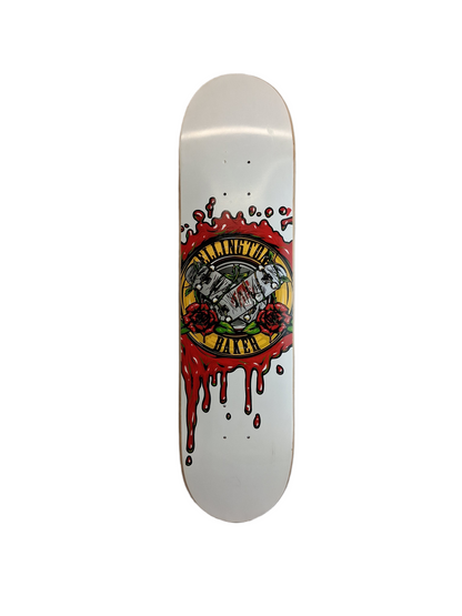Erik Ellington Boards And Roses White Red Silver Size 8.0" Vintage NOS Deck 2004