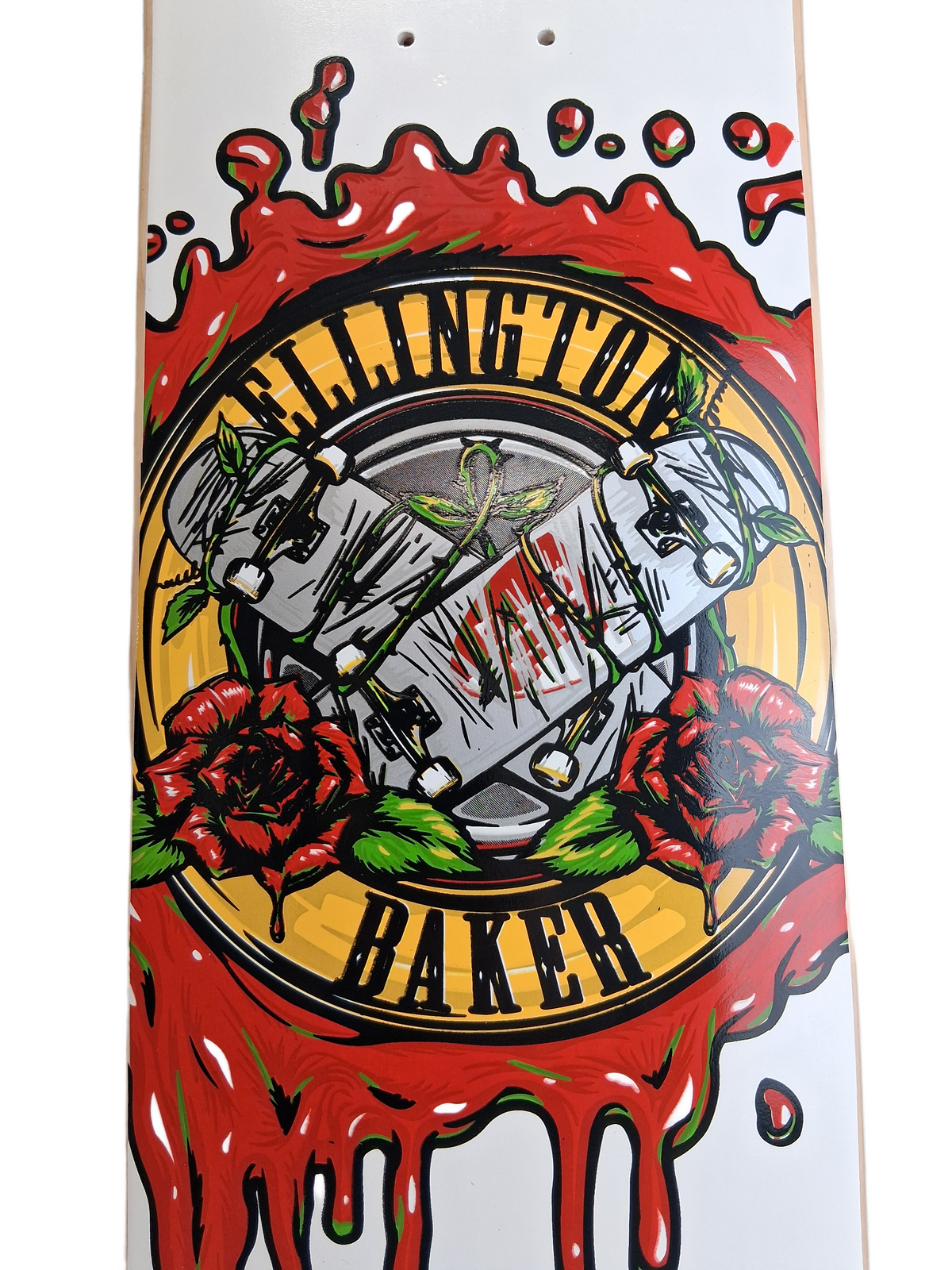 Erik Ellington Boards And Roses White Red Silver Size 8.0" Vintage NOS Deck 2004