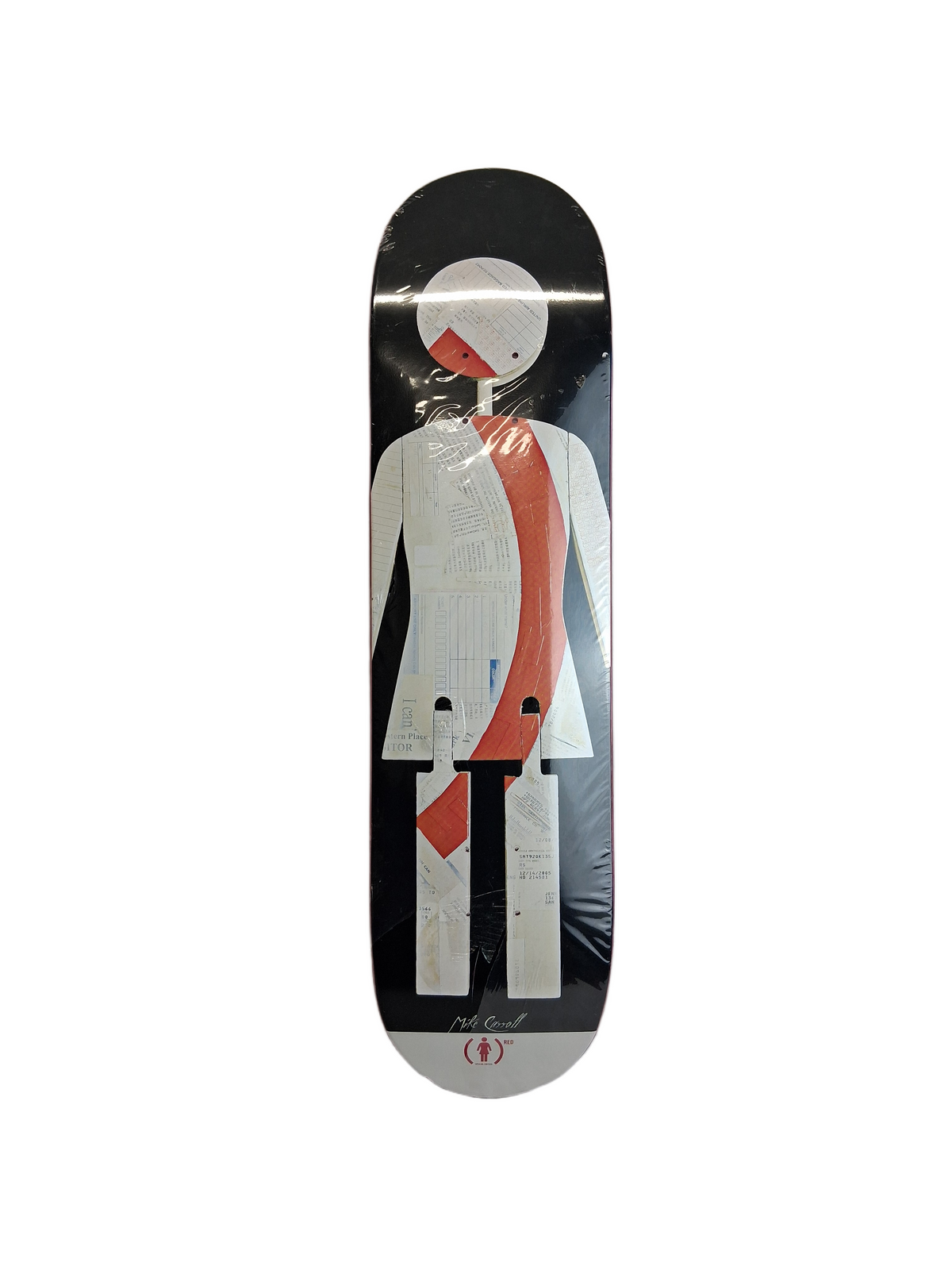 Girl Mike Carroll Red Series Right White Black Red Size 8.0" Vintage NOS Deck