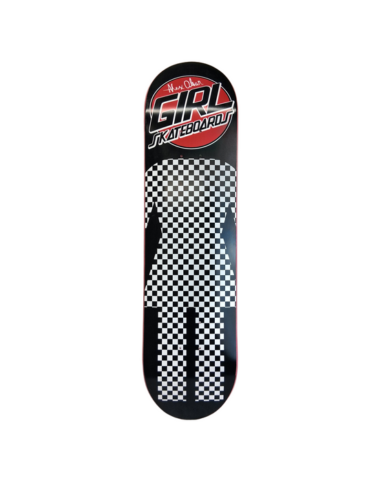 Girl Alex Olson Steve Olson SC Checks Graphic Spoof Black White Red Size 8.0" Vintage NOS Deck