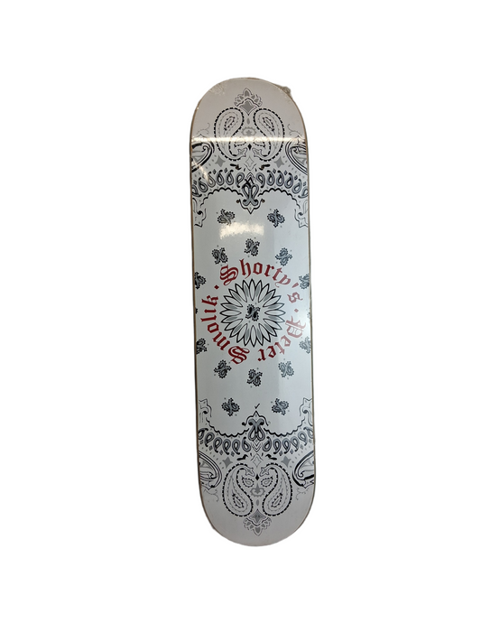 Shorty's Peter Smolik Bandana White Red Black Size 7.6" Vintage NOS Deck